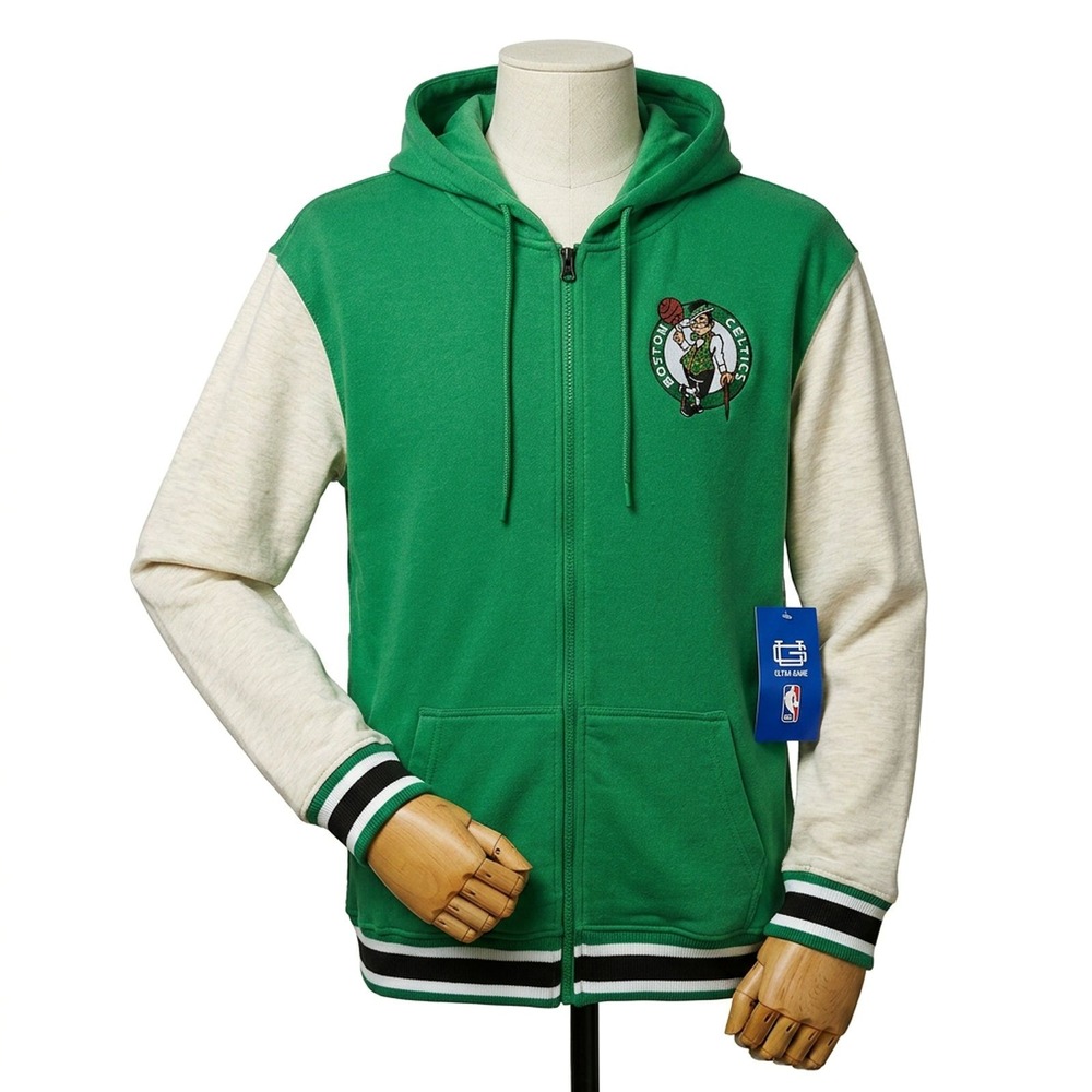 Ultra Game Boston Celtics Hoodie Green Full Zip Above the Rim NBA Men's Small
